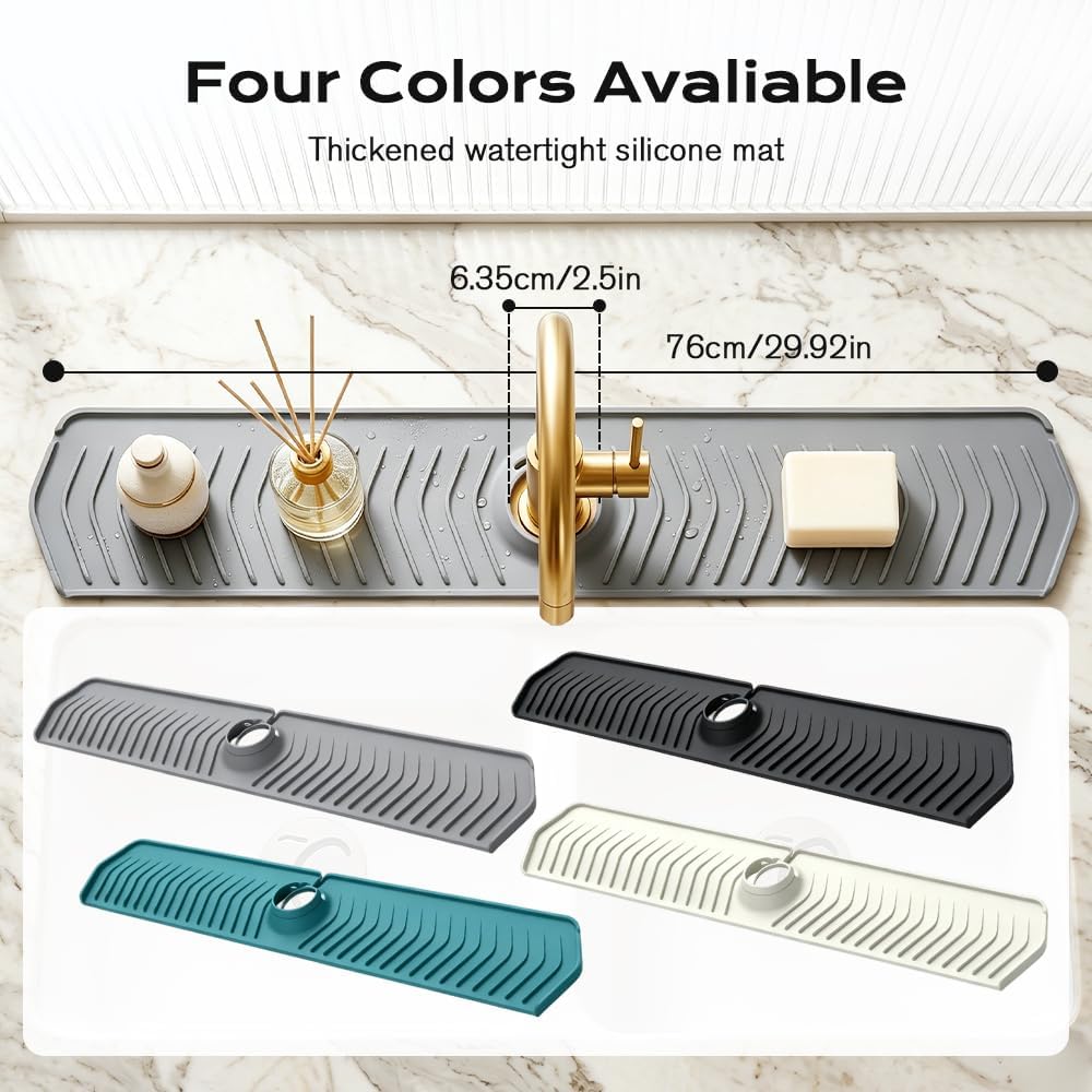 Kitchen Sink Faucet Mat, 2025 New Foldable Faucet Mat for Kitchen