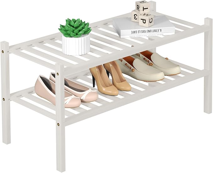 ROMGUAR CRAFT 2 Tier Bamboo Shoe Rack by ROMGUAR+CRAFT