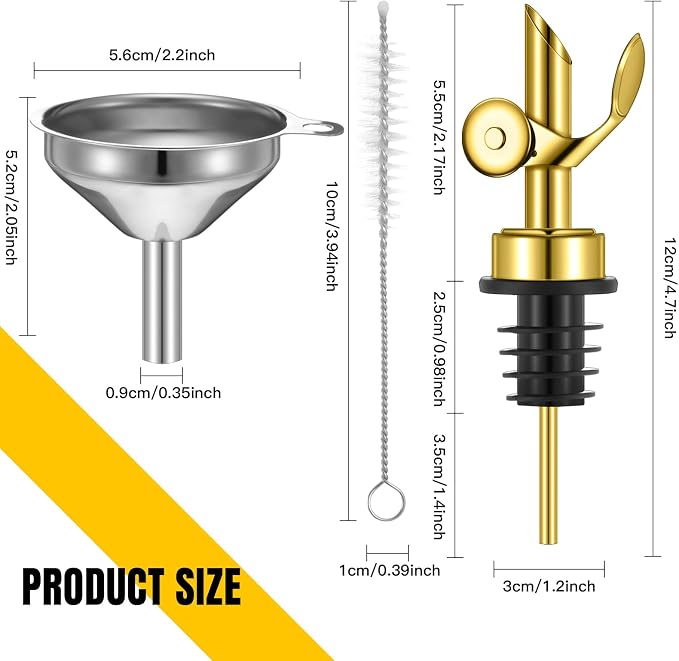 Tioncy 4 Pieces Weighted Stainless Steel Pourers Olive Oil Spout Olive Oil - Image 2