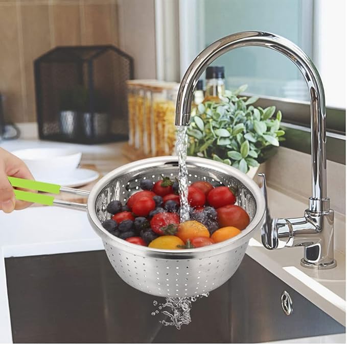Stainless Steel Perforated Colander Strainer - Image 5