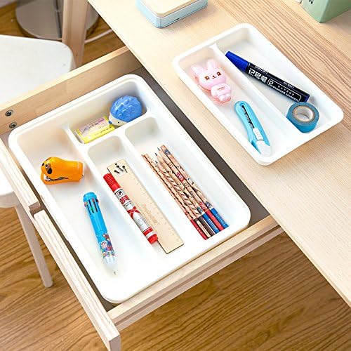 HornTide 3-in-1 Cutlery Tray, Expandable Utensils Holder, Plastic