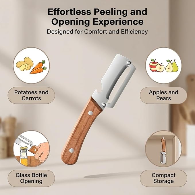 2 Pack Multifunctional Vegetable Peeler, Vegetable Peeler, Stainless Steel - Image 3