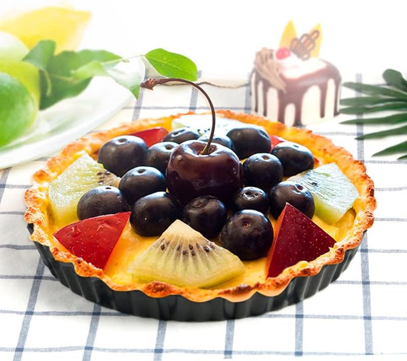 2 Pack Tart Pan 9 Inch Tart Pan with Removable Bottom, 1.1 Inch Deep