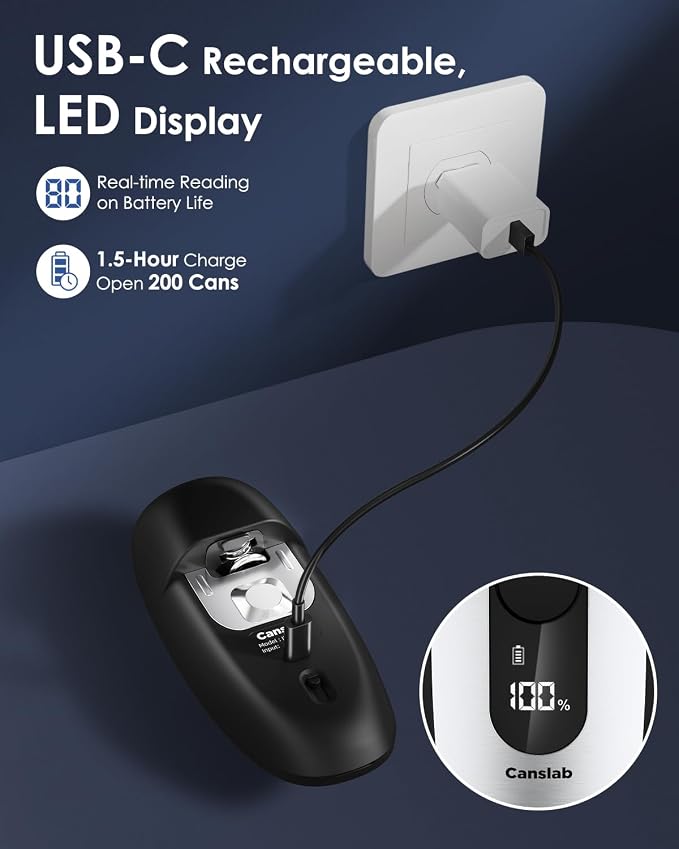 Canslab IRON Rechargeable Electric Can Opener: Wall-Mountable Easy Storage - Image 4