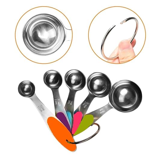 Fsdifly-Stainless Steel Measuring Spoons 5 Piece Stackable Set - Image 2