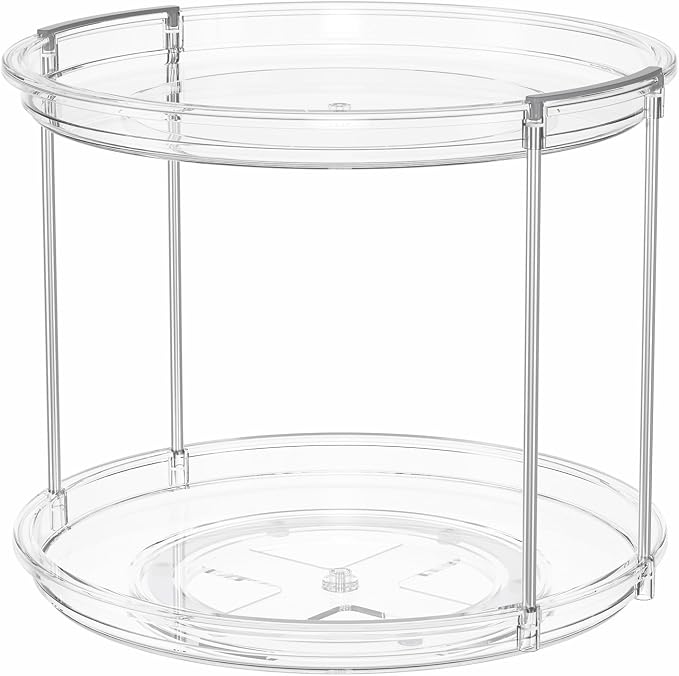 LAMU 3 Pack 2 Tier Lazy Susan Turntable Organizer 9.25'' Rotating Spice Rack - Image 7