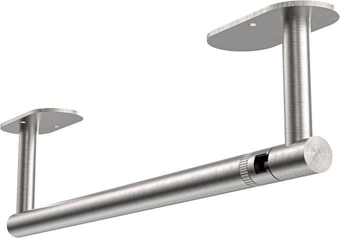 RUACQ Paper Towel Holder Under Cabinet, Wall Mounted or Adhesive Stainless by Ruacq