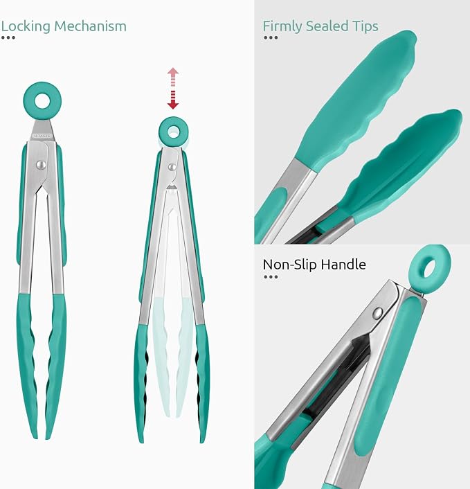 600ºF Heat Resistant Kitchen Tong: U-Taste 7in Silicone Cooking Tong - Image 6