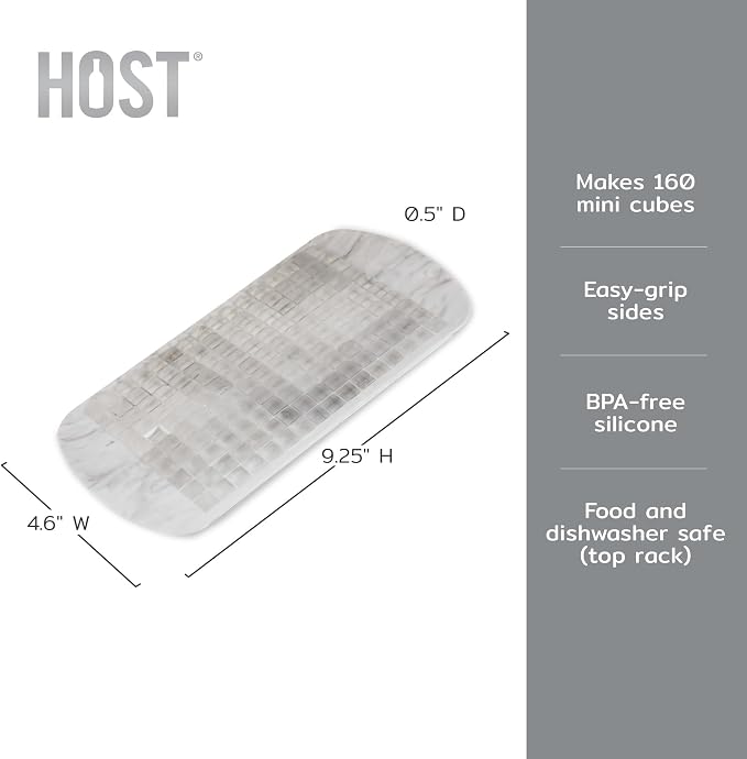 Host Mini Ice Cube Tray, Makes 160 Cubes, Durable Silicone Trays, Iced Coffee - Image 3
