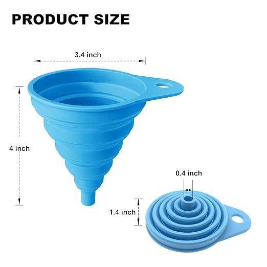 Funnels for Kitchen Use, Food Grade Silicone Collapsible Kitchen Funnel - Image 2