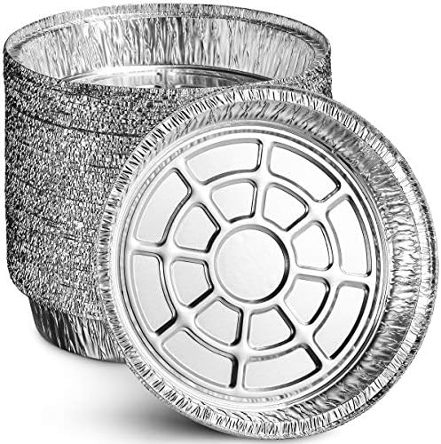 MontoPack 9” Round Aluminum Foil Pans | Disposable Containers with