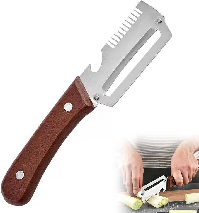 Roselli Wooden-Handled Stainless Steel Shredder and Peeler, Stainless Steel by Unknown