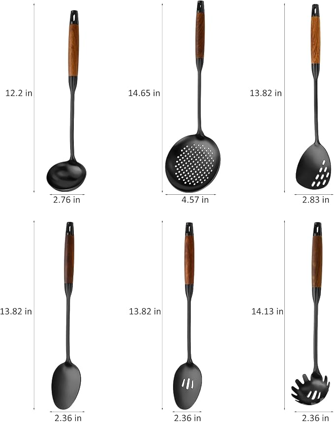 Izurok 18/10 Stainless Steel Kitchen Utensils Set, 6 Piece Cooking Utensils - Image 2