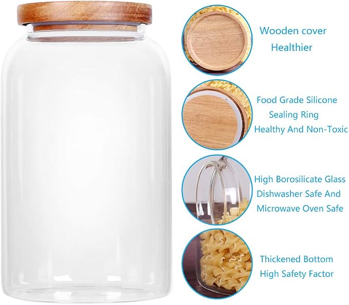 SAIOOL Modern Design Transparent Glass Food Storage jars, Food storage - Image 4