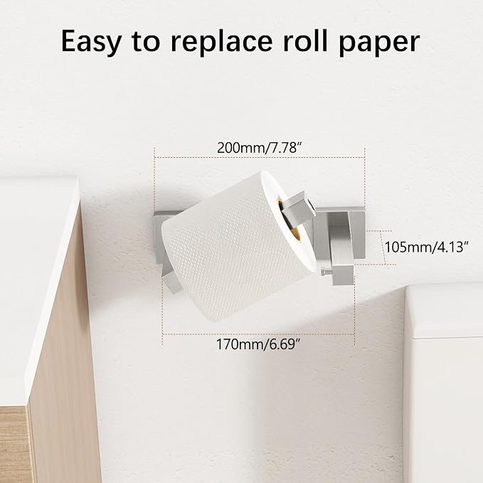 FEILERN Toilet Paper Holder Wall Mounted Post Pivoting Square Tissue Holders - Image 5