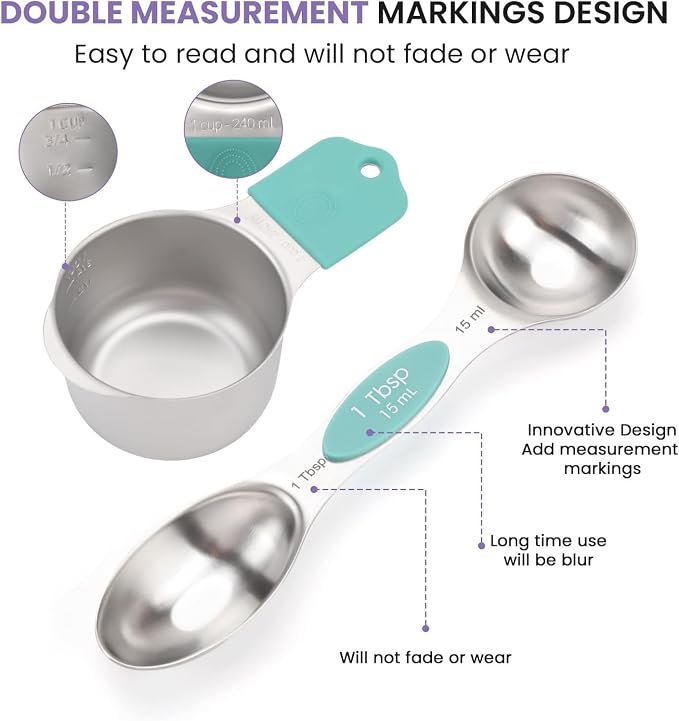 Magnetic Measuring Cups and Spoons Set, N52 Magnetic Nesting Design magnetic - Image 3