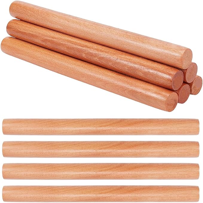 OLYCRAFT 10pcs Wood Rolling Pins 11.8 inch Clay Rolling Pins 1.1 inch Diameter by OLYCRAFT