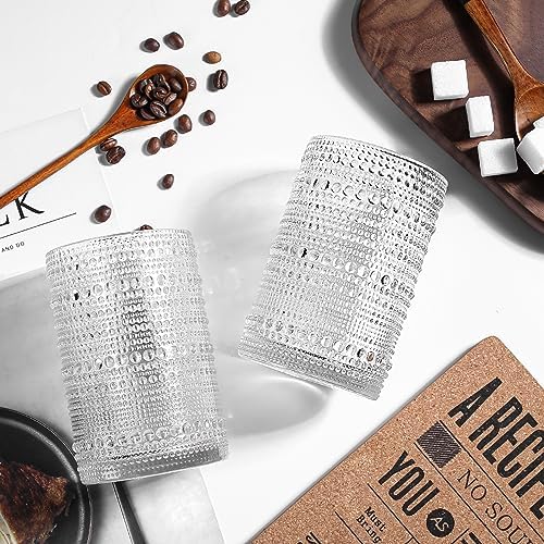 Amzcku Vintage Highball Drinking Glass Set of 12 - Kitchen Glasses Cup
