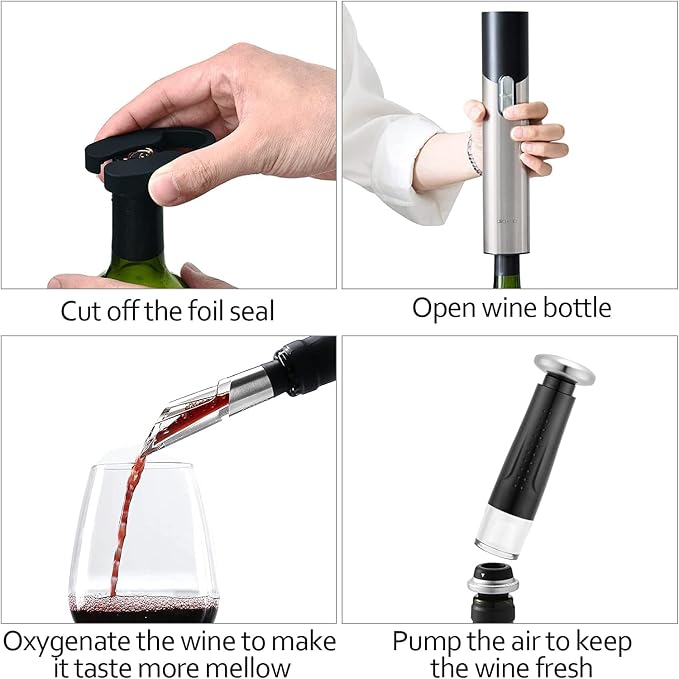 CIRCLE JOY Electric Wine Opener Set Automatic Wine Opener Kit - Image 4