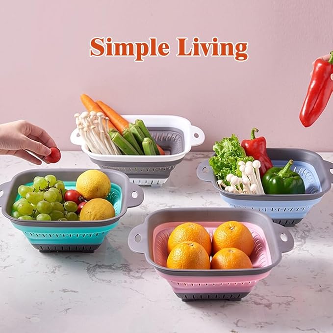 Collapsible Colander and Strainer, Silicone Strainer Colanders & Food Strainers - Image 4