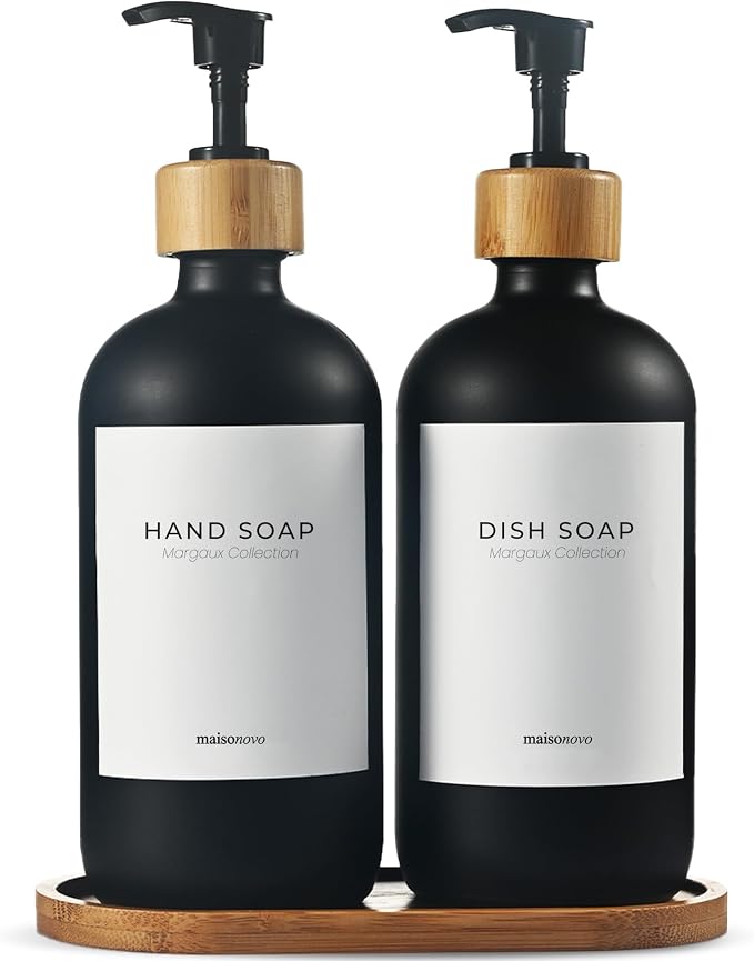 MaisoNovo Glass Dish Soap Dispenser by MaisoNovo-TheArtofSustainableLiving