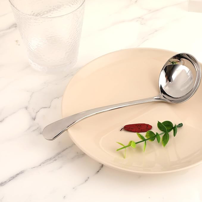7.9'' Gravy Ladle Stainless Steel Silver Small Ladle Sauce Soup Ladles Mirror - Image 3