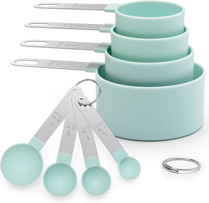 Measuring Cups and Spoons Set of 8 Pieces, nesting measuring cups by JIEJIE