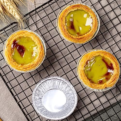 200 PCS Egg Tart Baking Cups, Disposable Aluminum Foil Liners for