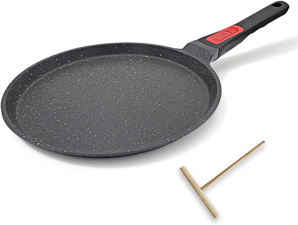 RANX INGST Non Stick Crepe Pan with Detachable Handle, 10 Inch Cast