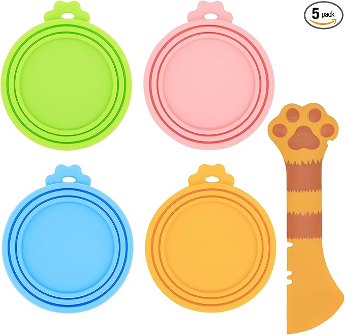 Food Can Spoon & Lids, One Multi-Functional Opener Spatula, Cute Paw Shape Spoon by IVIA+PET