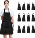 8/12/24 Pack Plain Bib Aprons Bulk, Unisex Apron by NYMMOATA