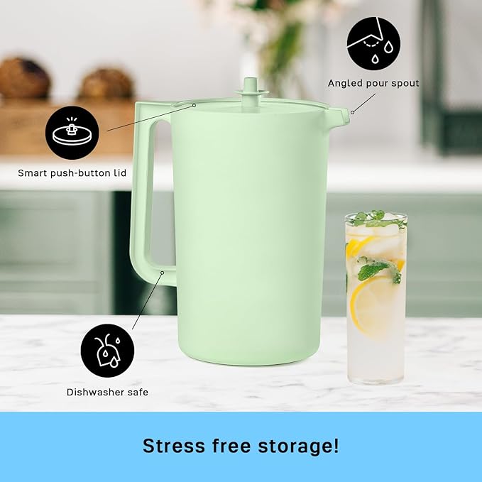 Tupperware Heritage 1 Gallon Pitcher in Mint, Dishwasher Safe and BPA Free - Image 4