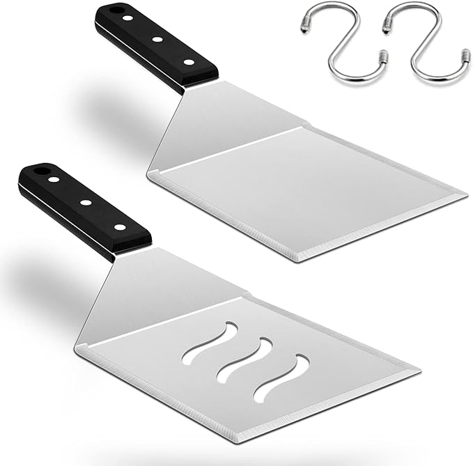 HaSteeL Metal Spatula Set, Heavy Duty Stainless Steel Large Griddle Spatula by HaSteeL