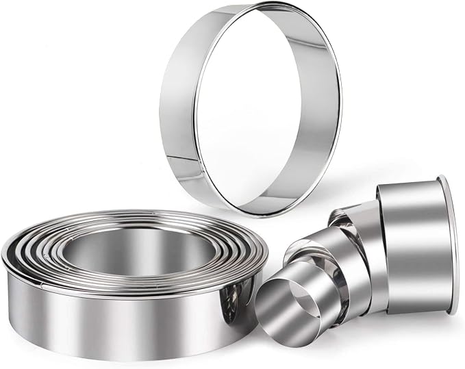 HULISEN Stainless Steel Round Cookie Biscuit Cutter Set, 11 Circle Donut by HULISEN