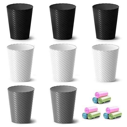 Bathroom Trash Can, 8 Pack 1.8 Gallons Small Trash Can by Lysam