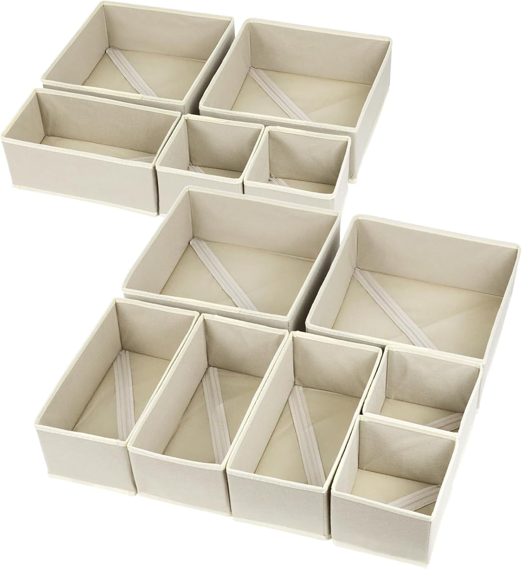 Fordonral 12 Pack Drawer Organizer Clothes, Foldable Fabric Dresser