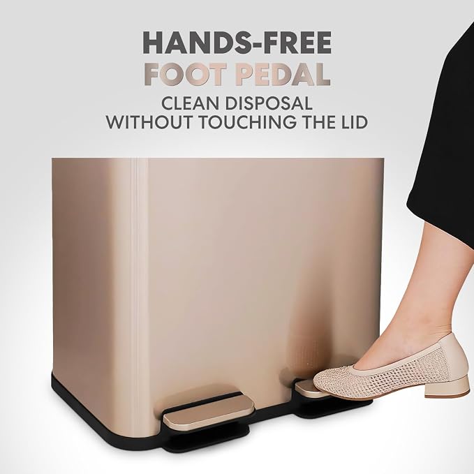 SIMPLI-Magic 60L / 16 Gallon Dual Compartment Kitchen Trash Can - Image 3