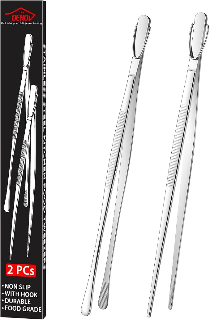 DEHOV 12 Inch Stainless Steel Kitchen Long Food Tweezers by DEHOVKitchen
