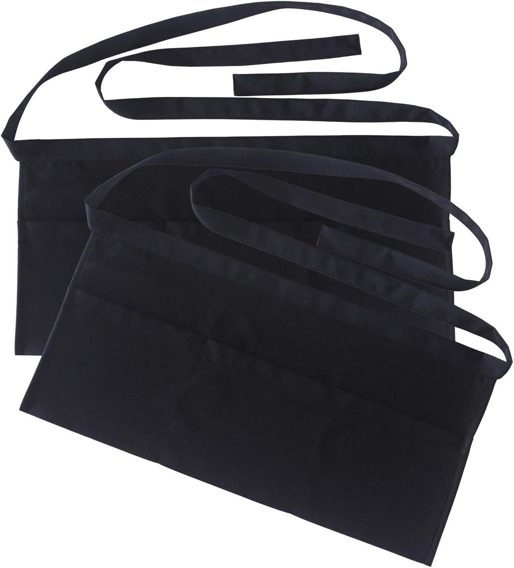 Resist water 3 big Pockets Waist Server Apron Kitchen Restaurant