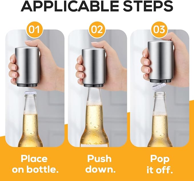 6 Pack Premium Beer Bottle Opener, Automatic Bottle Openers, Stainless Steel - Image 3