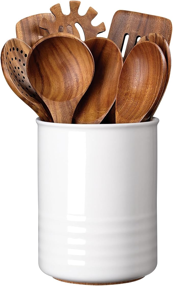 ABRUTY Utensil Holder, 6.7" Ceramic Kitchen Utensil Crock by ABRUTY