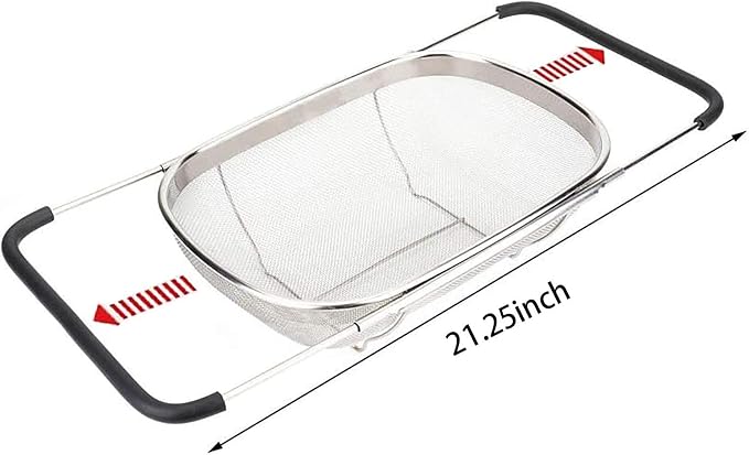 Over The Sink Stainless Steel Oval Colander - Image 2