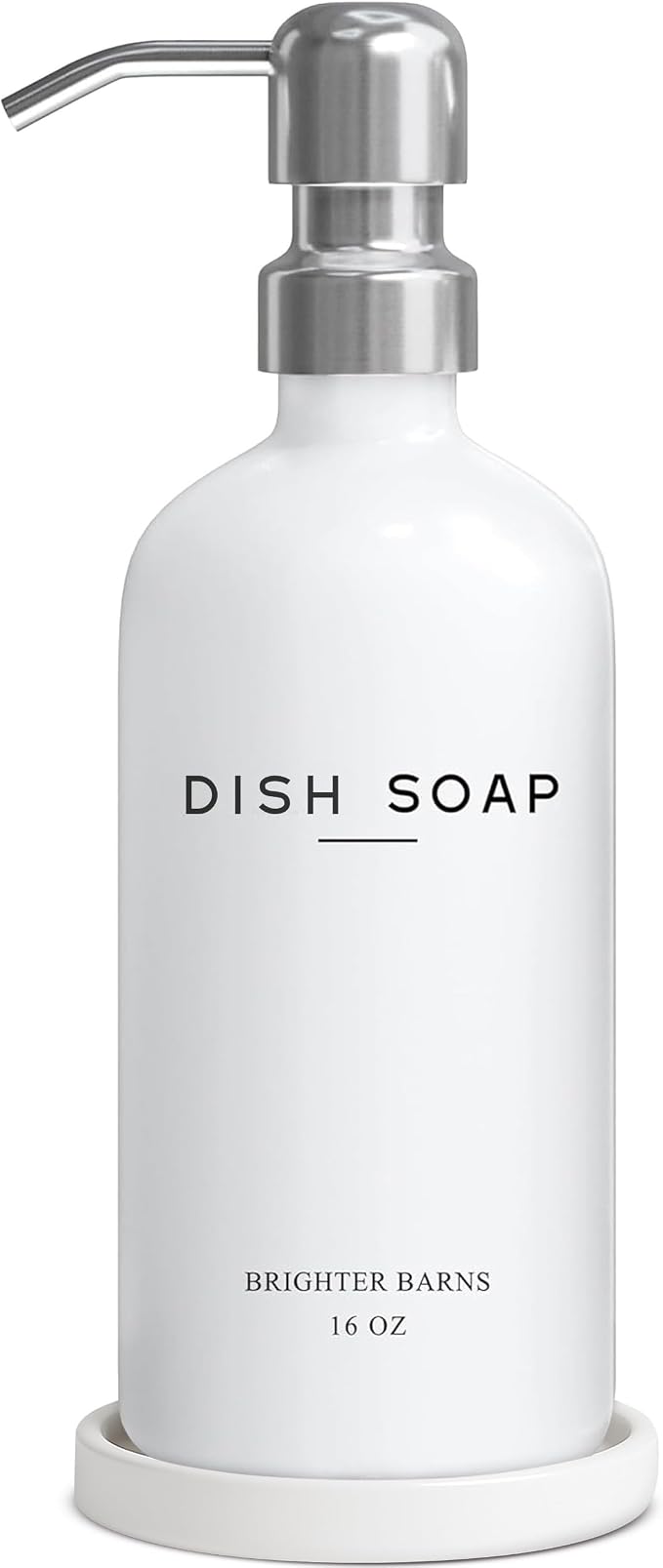 White Glass Dish Soap Dispenser by BrighterBarns