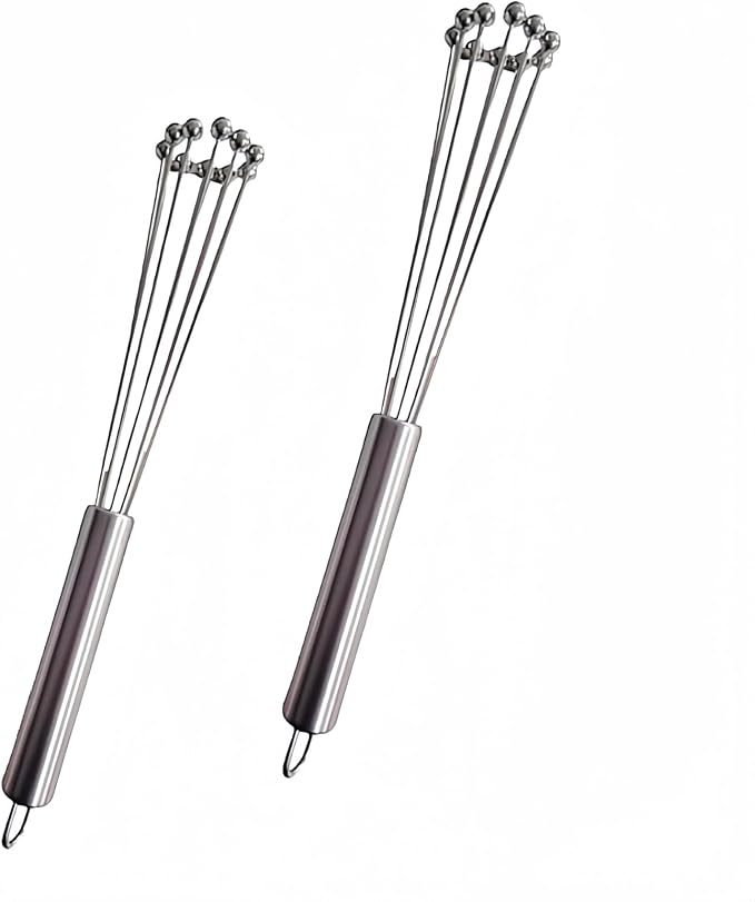 2 Pieces 10.23inch Stainless Steel Ball Whisks, Durable Manual Egg Beater by Unknown