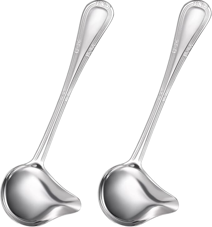 Patelai 2 Pieces Small Ladle Gravy Ladle Drizzle Spoon 1 Ounce Stainless Steel by Patelai