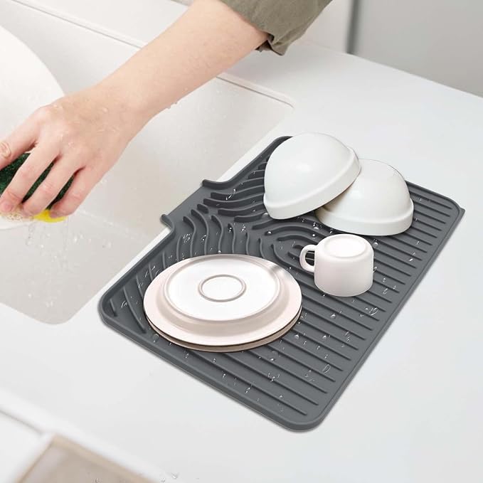 GUUKIN Dish Drying Mat, 14.7"x10.2" Drying Matt Kitchen Counter, Non-Slip - Image 7