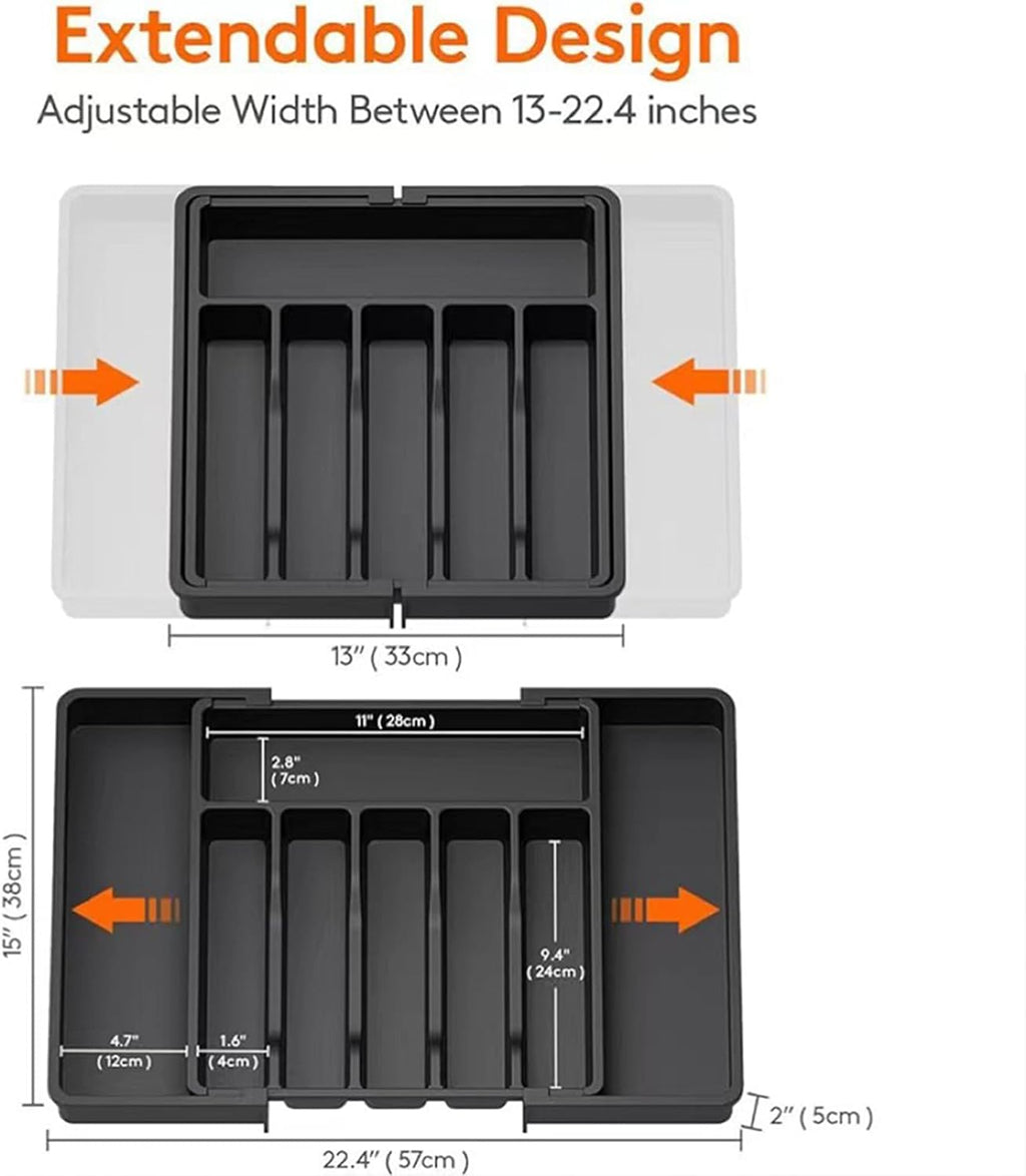 Expandable Silverware Drawer Organizer - BPA Free Flatware and Cutlery