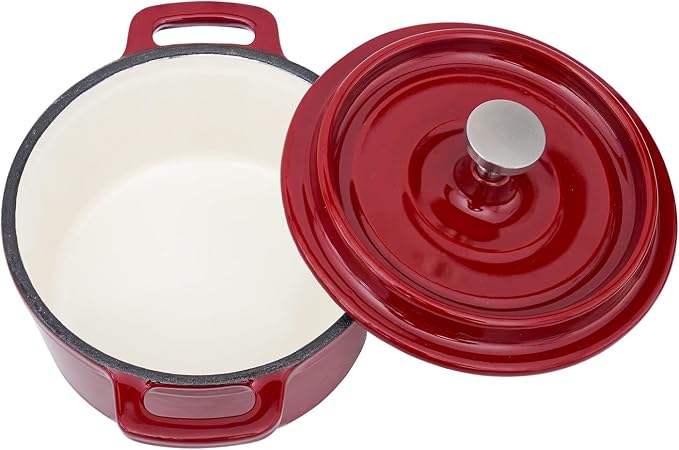 Flavehc Mini Cocotte 16 oz Mini Dutch Oven 0.5 qt. Cast Iron Garlic Roaster - Image 4