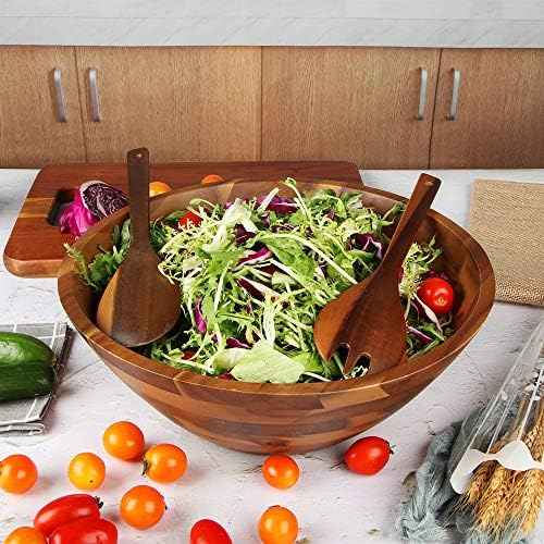 AIDEA Salad Bowls, Wooden Salad Bowls Set, Large Acacia Wood Serving