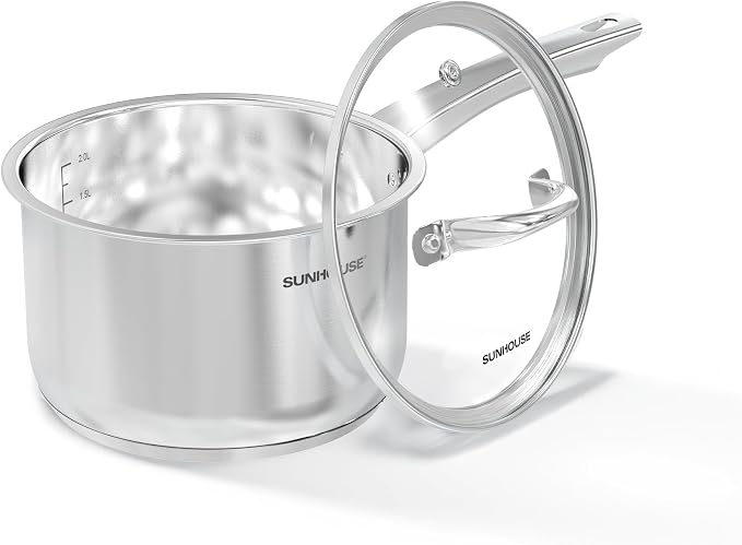 SUNHOUSE – 3 Quarts Stainless Steel Sauce Pan by SUNHOUSE